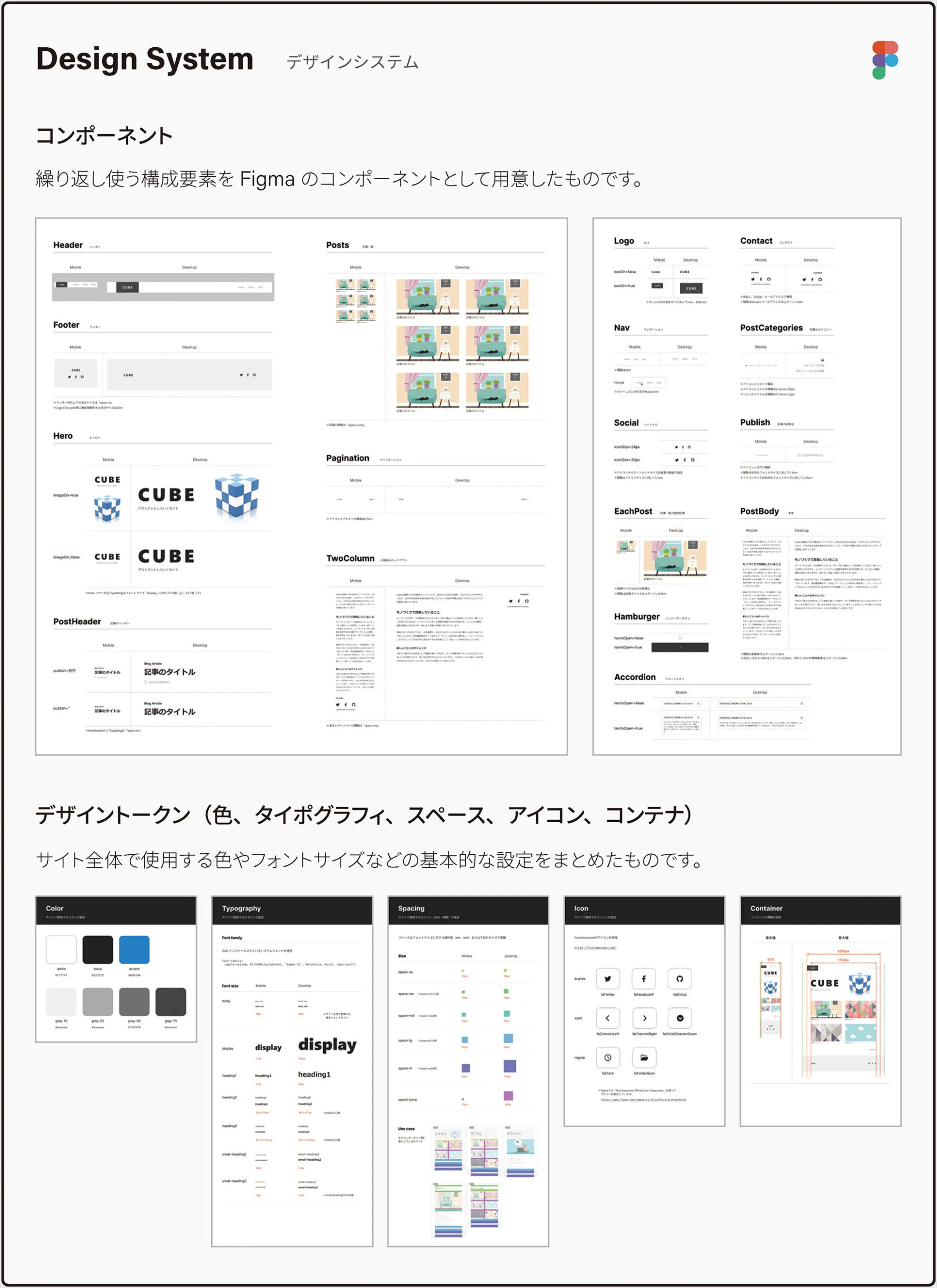 Figmaで作成したデザインシステム:コンポーネントとデザイントークン